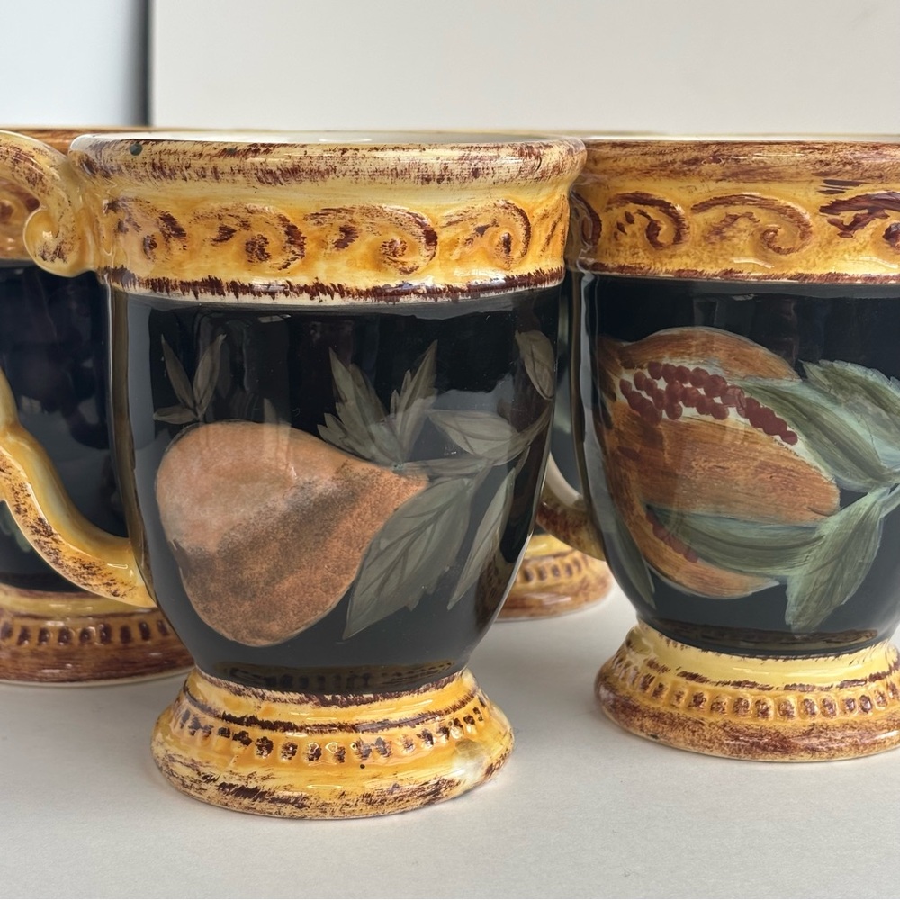 Certified International Raymond Waites Pompeii Coffee‎ Mug Set (4) Mediterranean